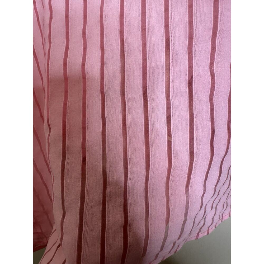 J. Crew Size 2 Pink Shadow Semi-Sheer Striped Short Sleeve Blouse Zip Back Top - Picture 4 of 6